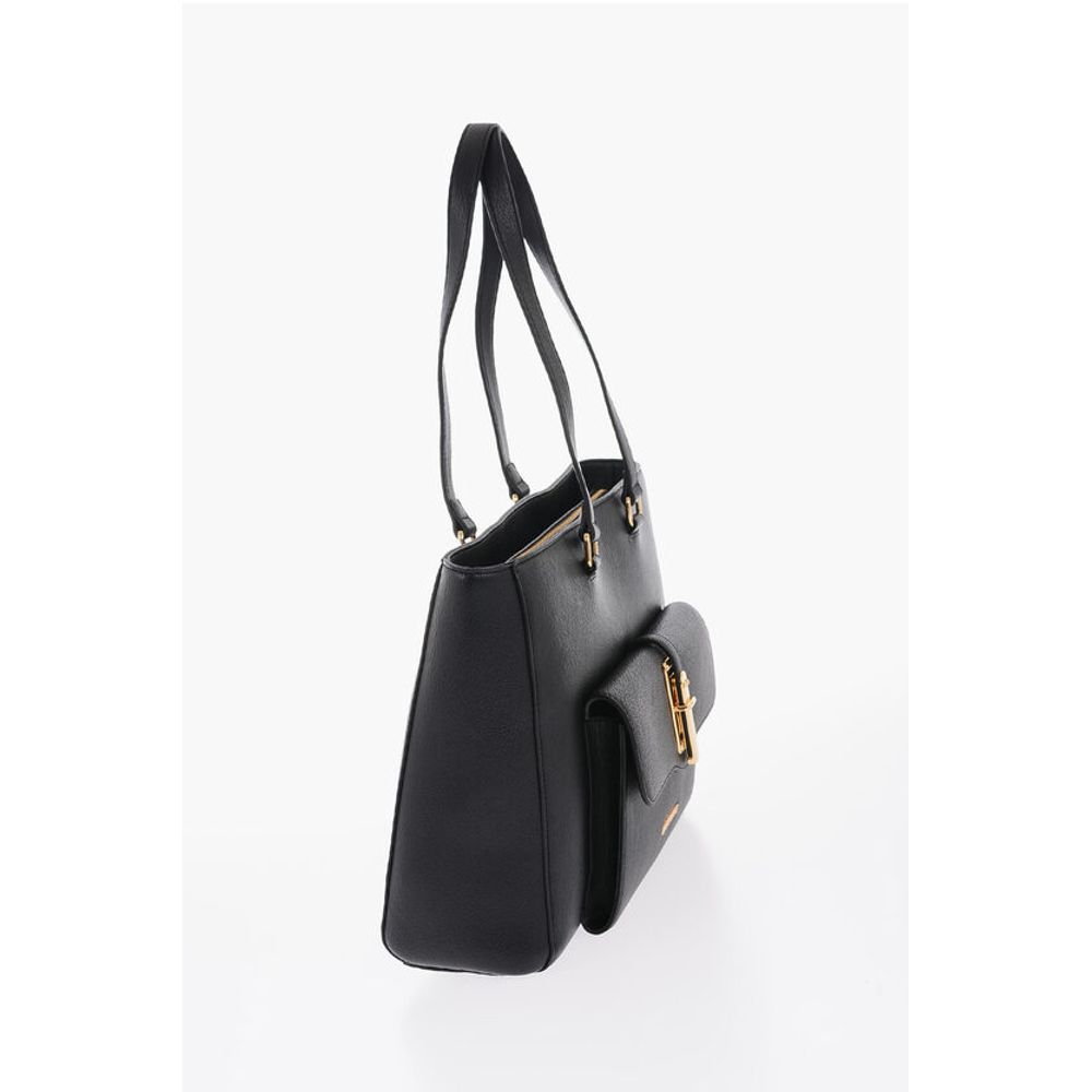 Moschino LOVE Faux Leather Tote Bag with Golden Details