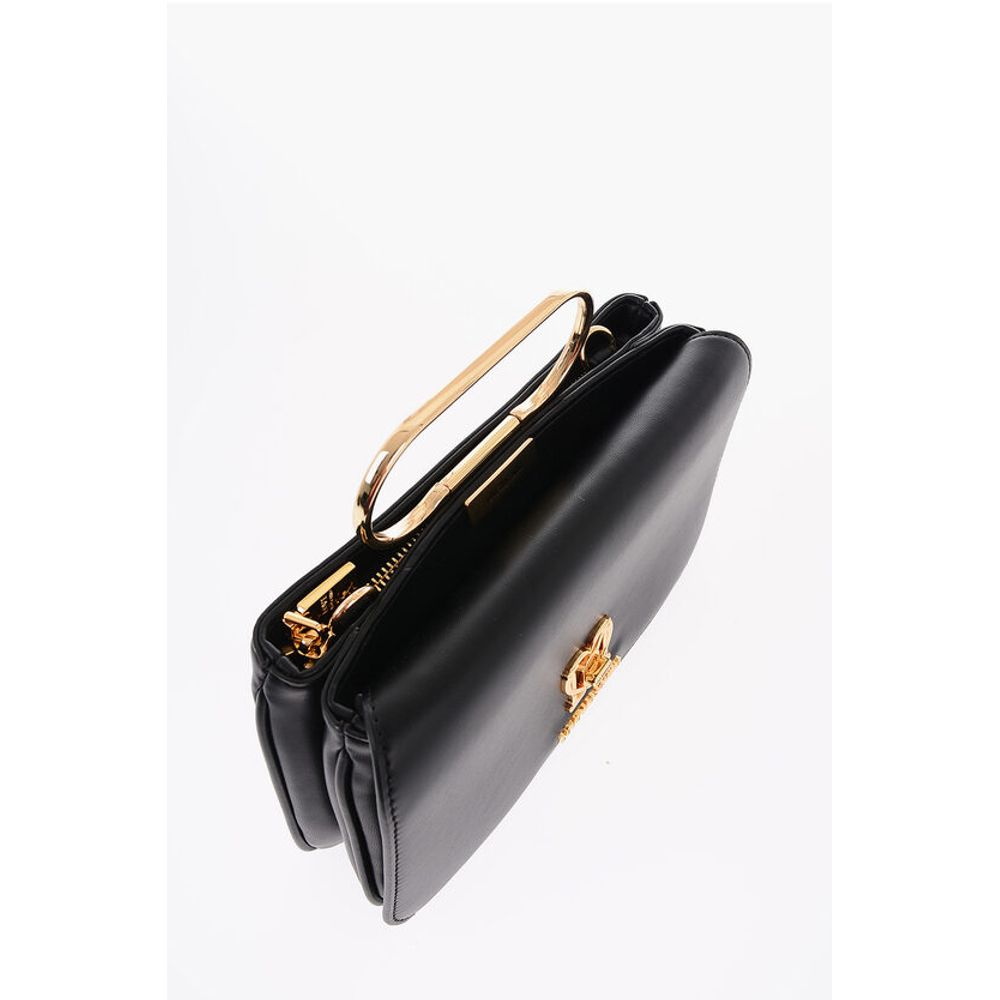 Moschino LOVE Solid Color Handbag with Removable Faux Fur Handle
