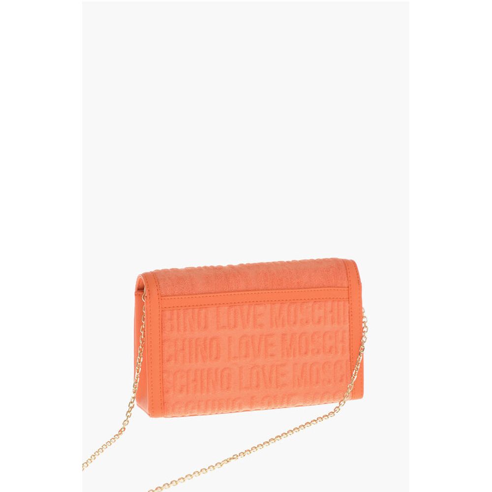 Moschino LOVE Terry-Cotton Shoulder Bag with Embossed Logo