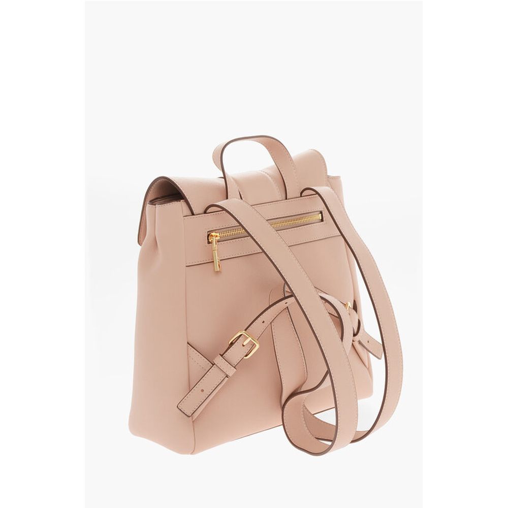 Moschino LOVE Faux Leather Backpack with Heart-Shaped Clamps