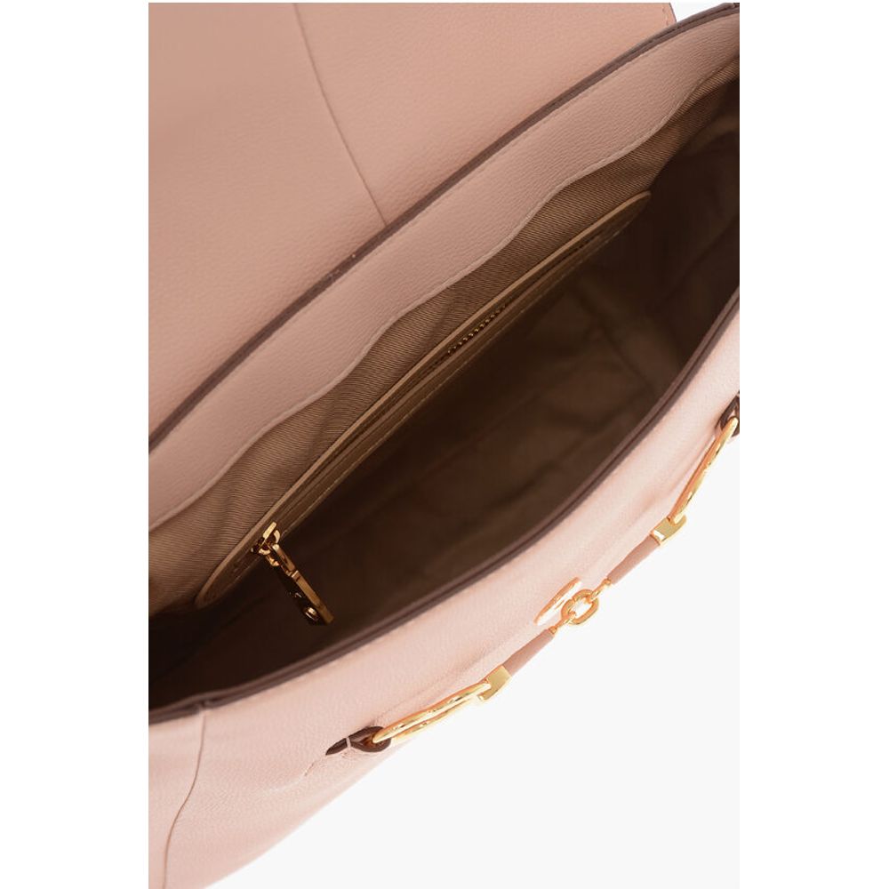 Moschino LOVE Faux Leather Backpack with Heart-Shaped Clamps