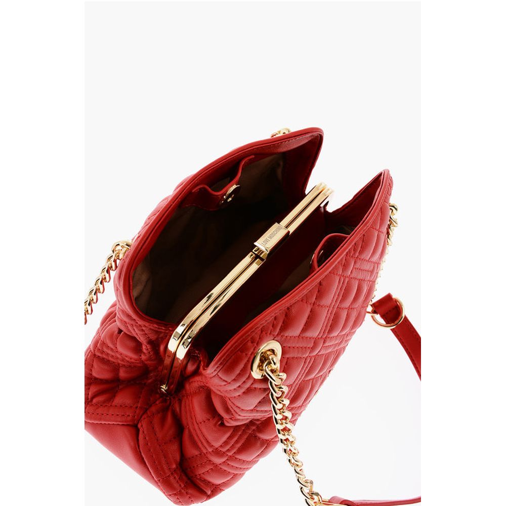 Moschino LOVE Quilted Faux Leather Shoulder Bag