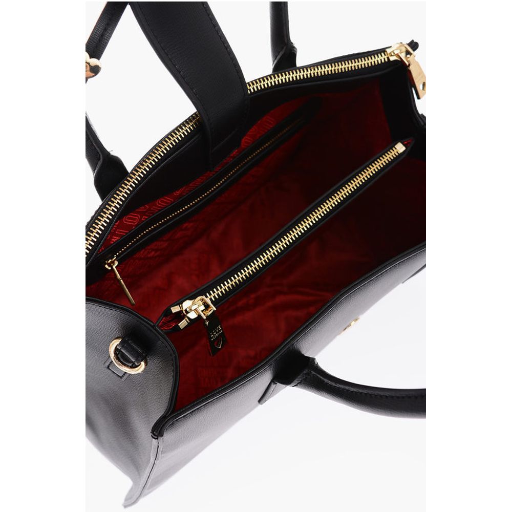 Moschino LOVE Faux Leather Tote Bag with Golden Heart Charm