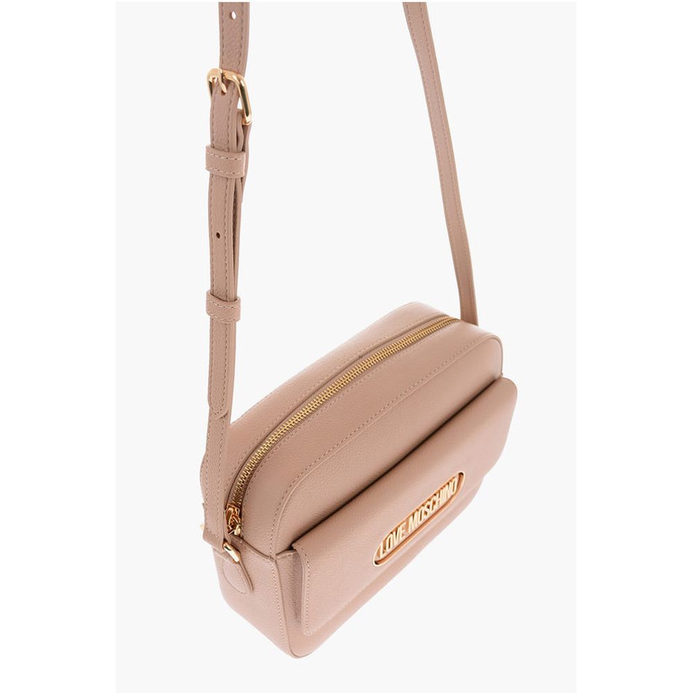 Moschino LOVE Textured Faux Leather Camera Bag with Maxi Pocket