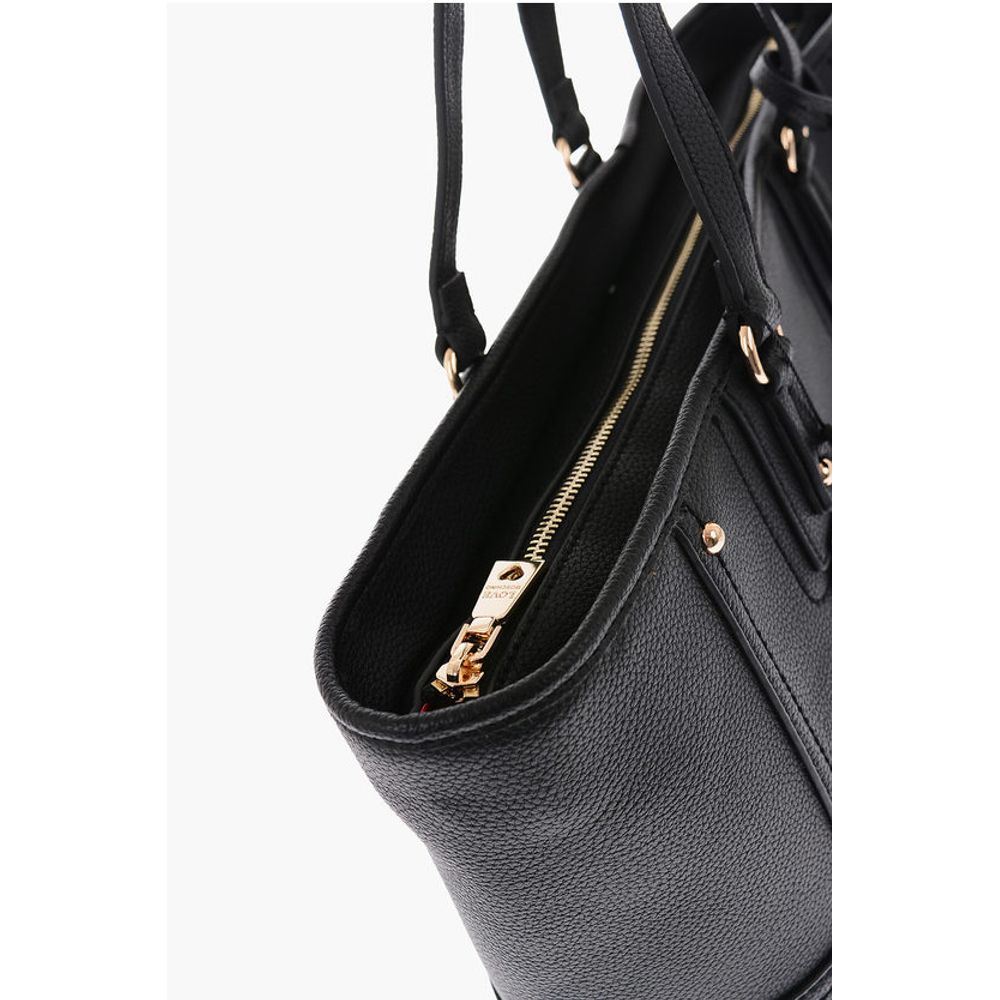 Moschino LOVE Textured Faux Leather Tote Bag with Embossed Logo