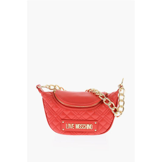 Moschino LOVE chain handle quilted faux leather bag
