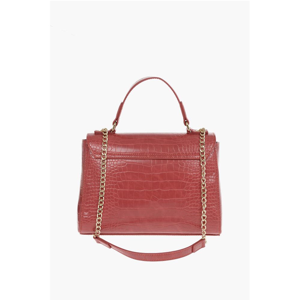 Moschino LOVE Crocodile Printed Faux Leather Hand Bag