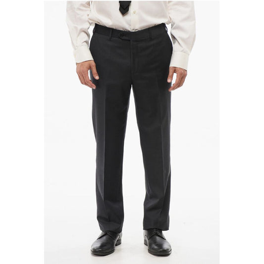 Corneliani Virgin Wool MANTUA Pants with Concealed Closure