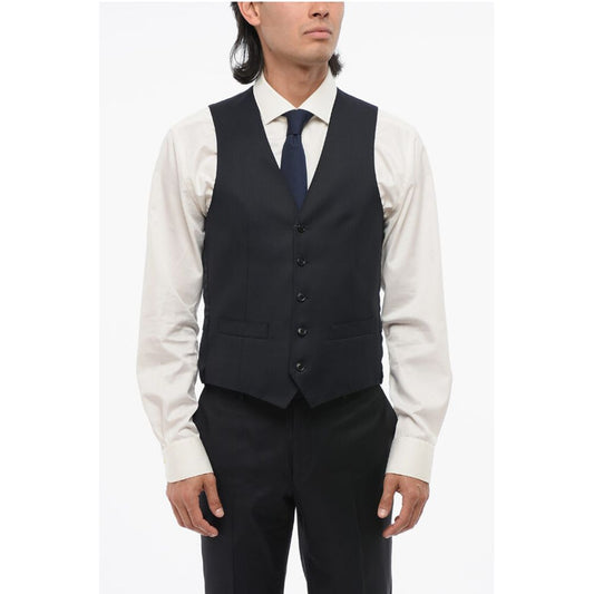 Corneliani Virgin Wool Vest with Geometric Motif