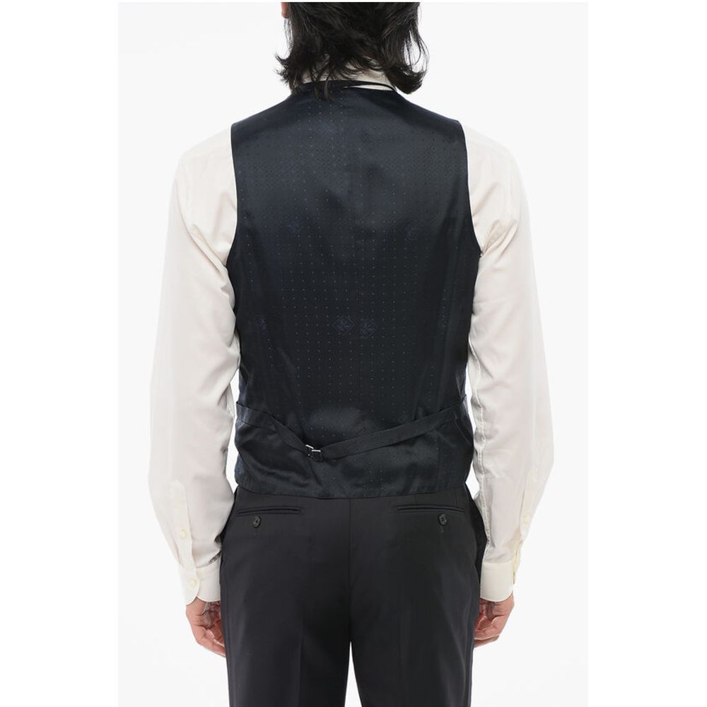 Corneliani Virgin Wool Vest with Geometric Motif