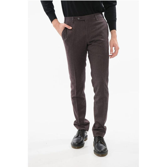 Corneliani Ravne hlače z visokim pasom iz volnene Blend