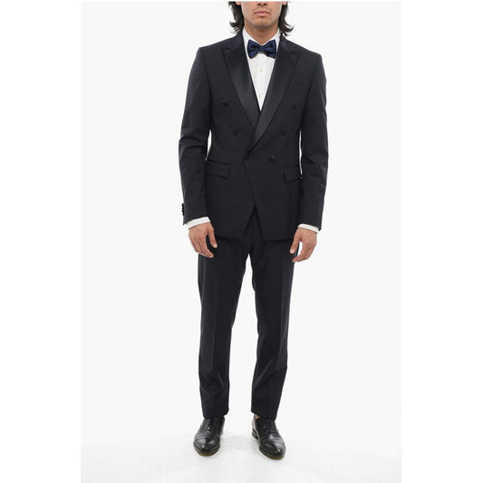 Corneliani Virgin Wool Double-Breasted Suit With Peak Lapel