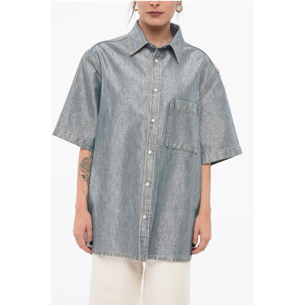 Darkpark Short Sleeved Lurex Denim Blend Shirt