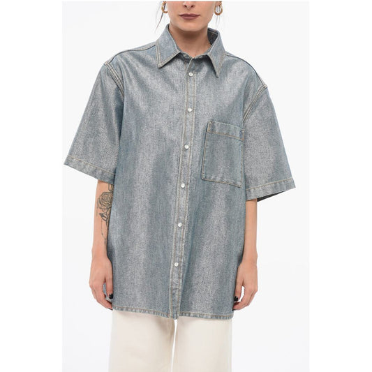 Darkpark Short Sleeved Lurex Denim Blend Shirt