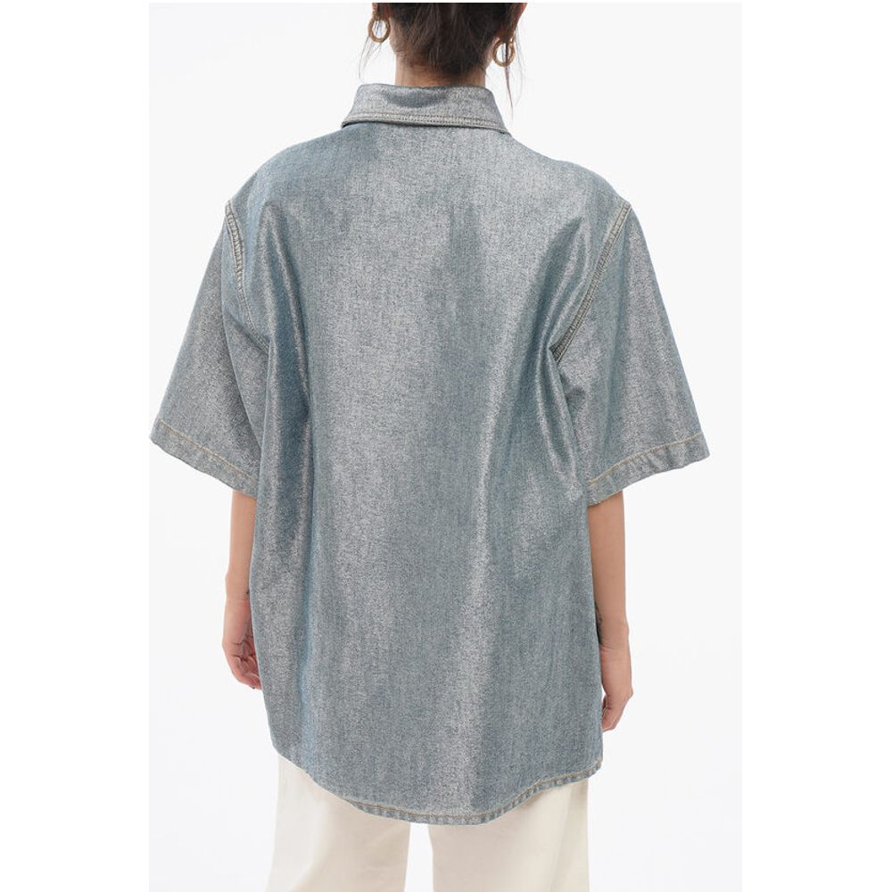 Darkpark Short Sleeved Lurex Denim Blend Shirt