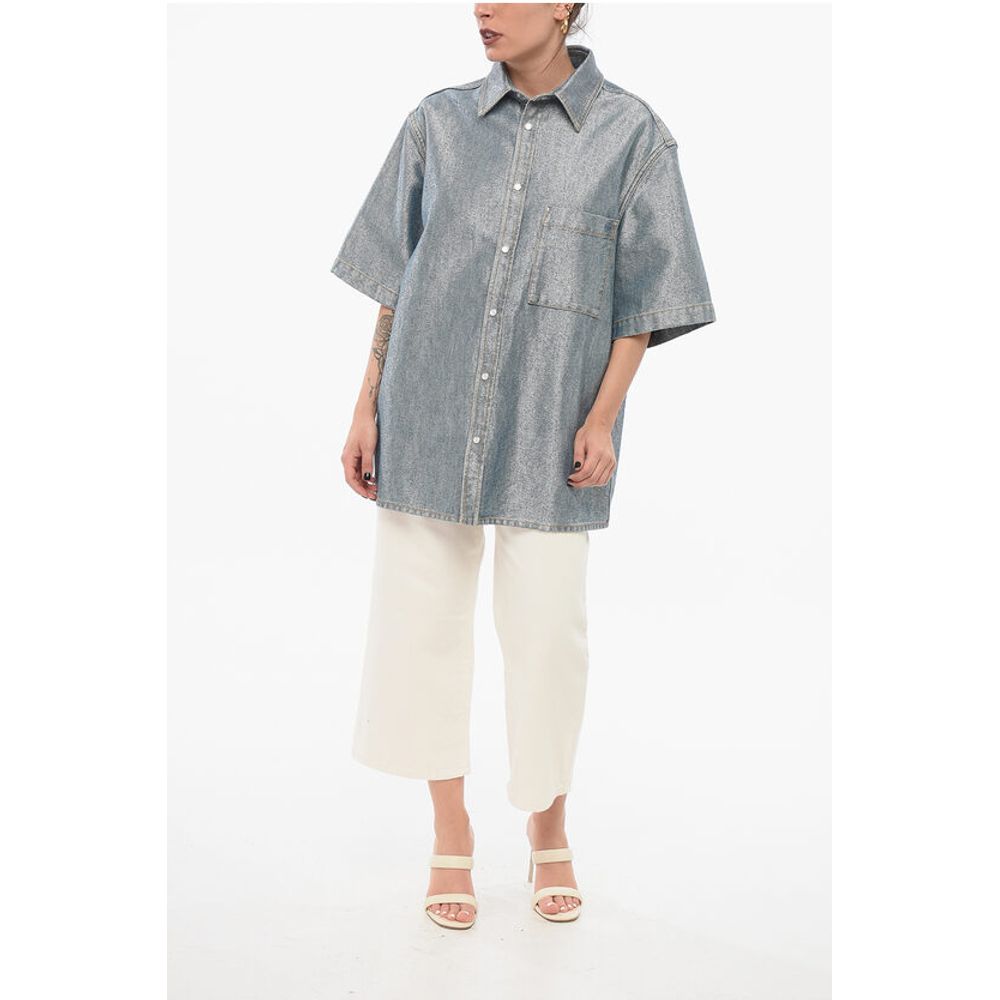 Darkpark Short Sleeved Lurex Denim Blend Shirt