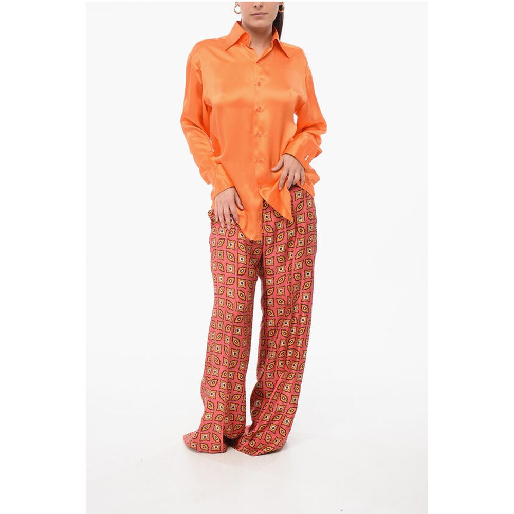 WOERA Long Sleeved Silk Shirt
