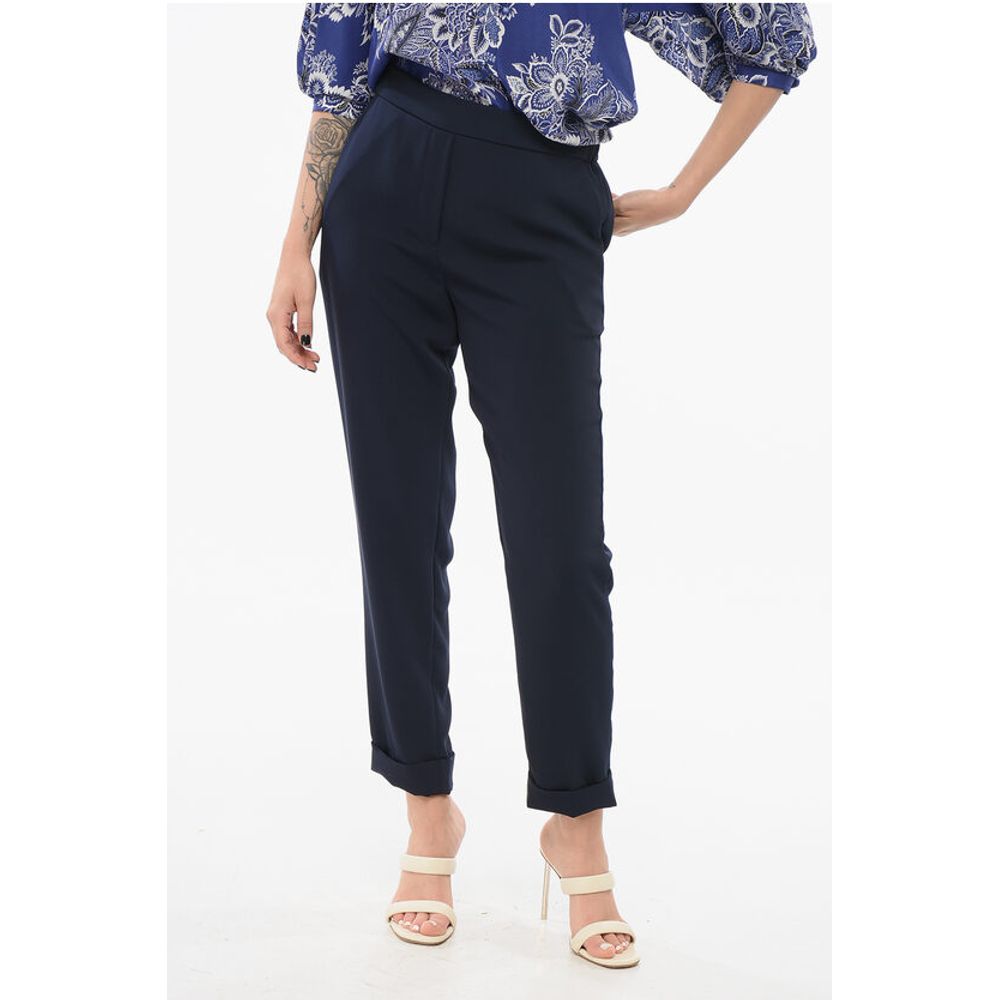 Parosh Slim Pants with Turn-up Hems