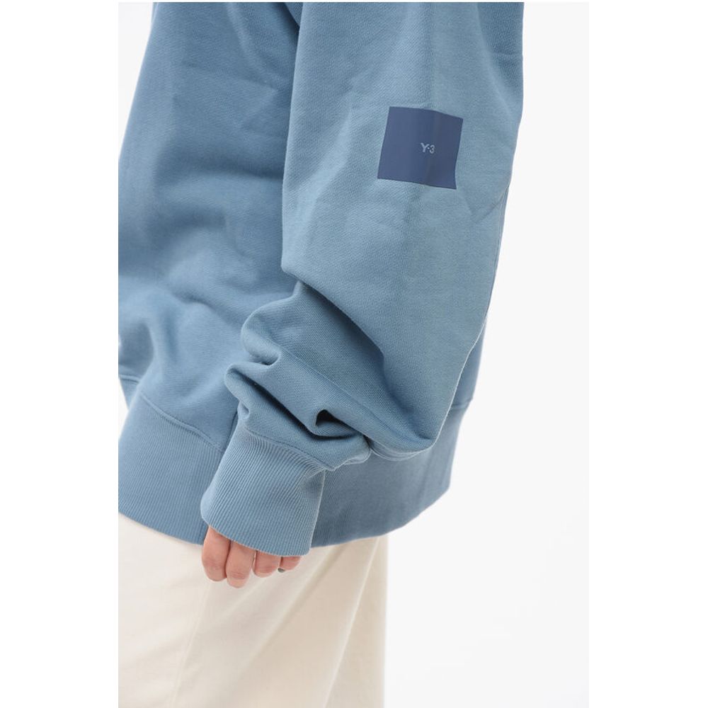 Y-3 Monochrome Brushed Cotton Sweatshirt with Crew Neck