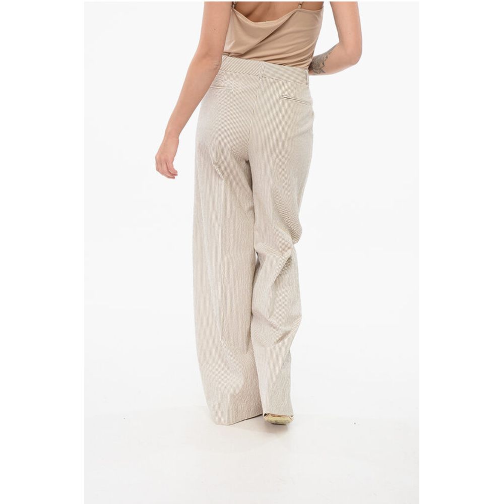 QL2 Pinstriped Wide-leg Pants