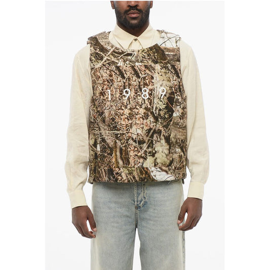 1989 Studio Printed Cotton CAMOUFLAGE Padded Vest with Velcro Closure