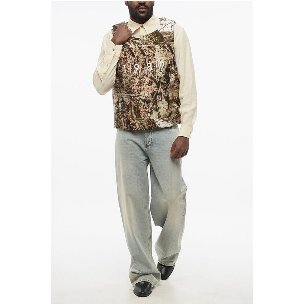 1989 Studio Printed Cotton CAMOUFLAGE Padded Vest with Velcro Closure