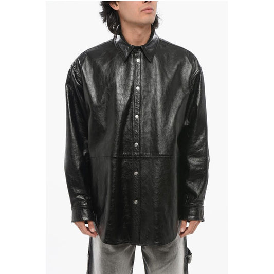 Acne Studios Brushed Leather Overshirt with Flush Pockets