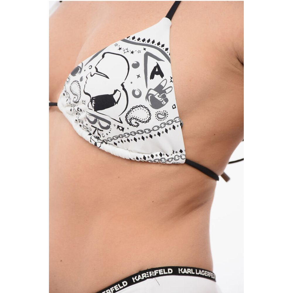 Karl Lagerfeld Printed Triangle Bikini Top
