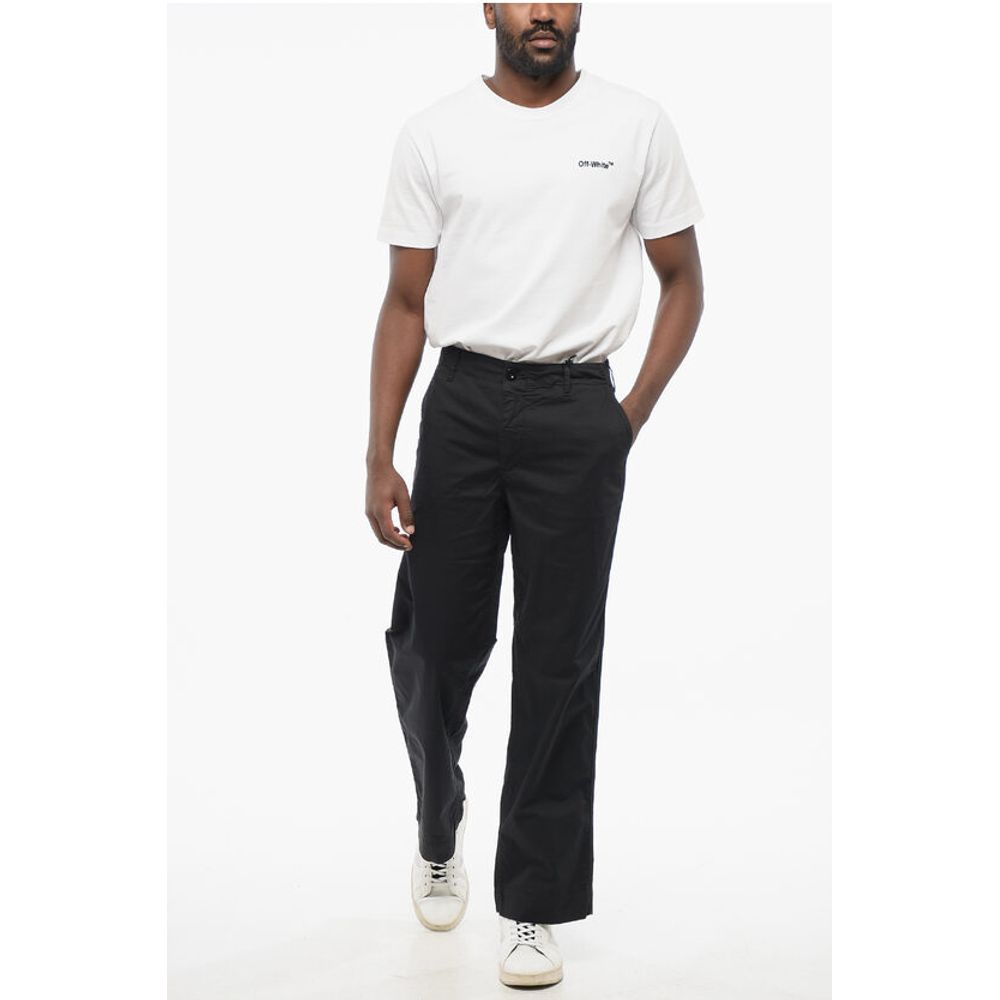 Ten c Cotton Stretch Casual Pants with Belt Loops