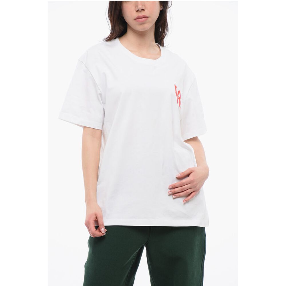 Longchamp Oversized Crew-Neck T-shirt with Love Embroidery