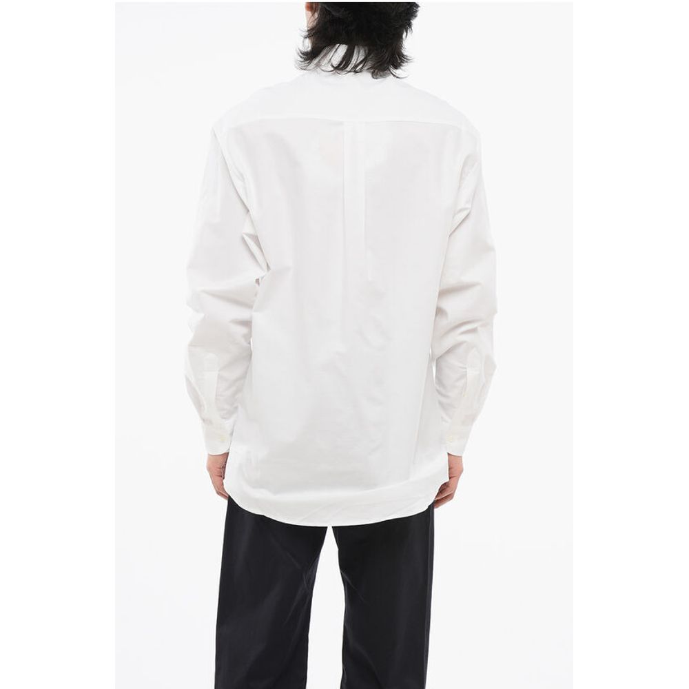 Sky High Farm Solid Color Shirt with Embroidery on Breast Pocket