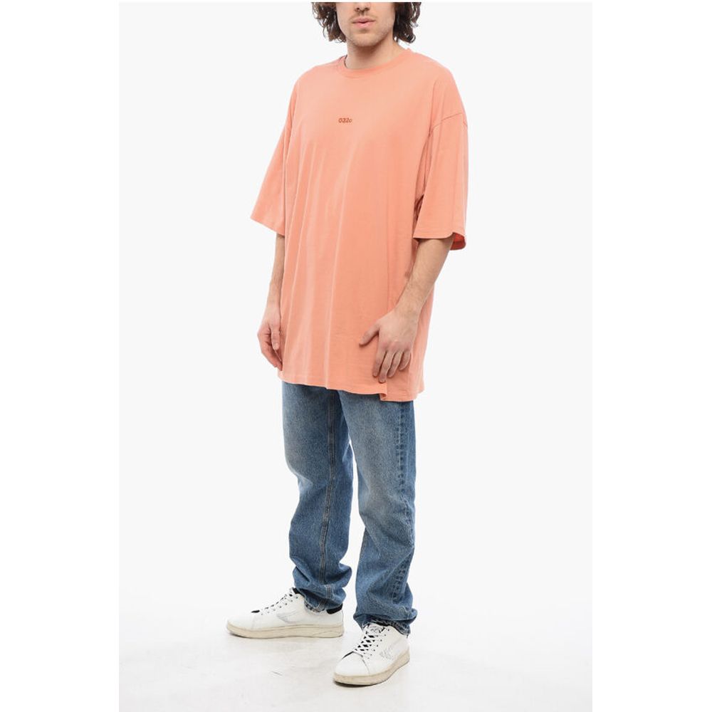 032c Solid Color Organic Cotton Crew-neck T-Shirt with Embroidere