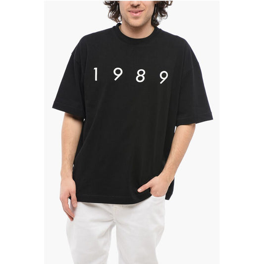1989 Studio Solid Color Crew-neck T-Shirt with Contrasting Logo