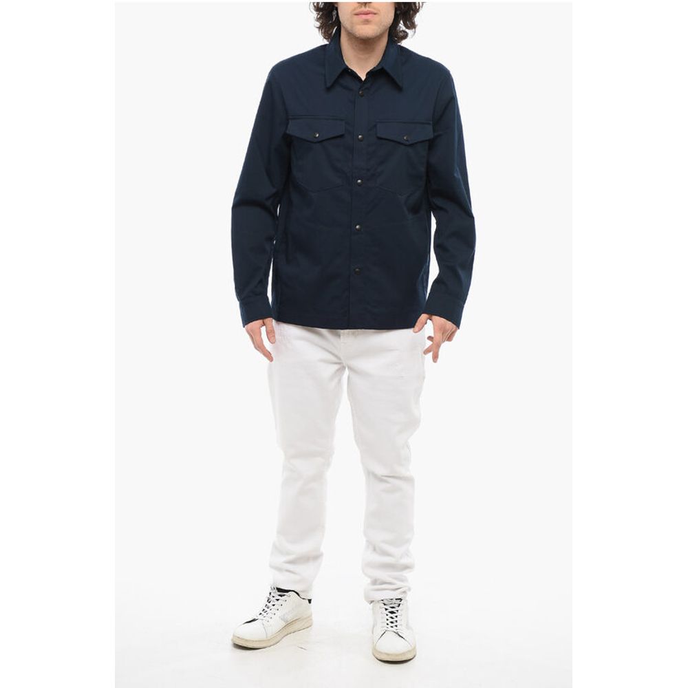 Department 5 Cotton Twill Blend COLOR Overshirt with Snap Buttons