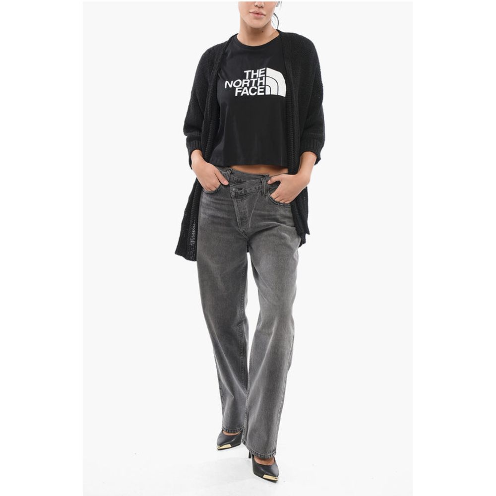 Roberto Collina Cotton Blend Open Front Cardigan with 3/4 Sleeves