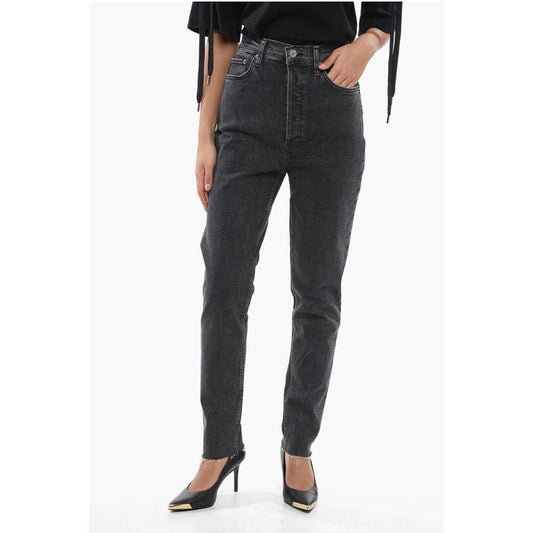 RE/DONE Frayed Hem Dark Wash Skinny Fit Jeans 15cm
