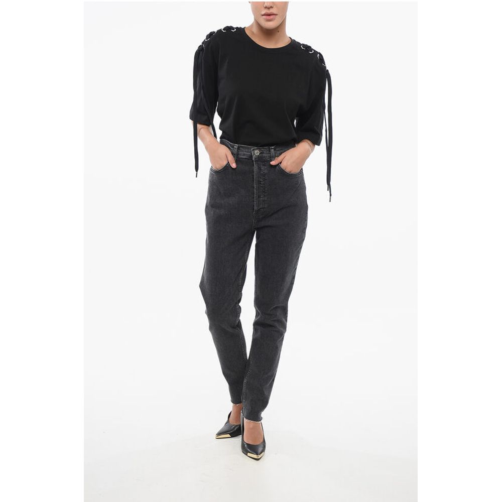 RE/DONE Frayed Hem Dark Wash Skinny Fit Jeans 15cm