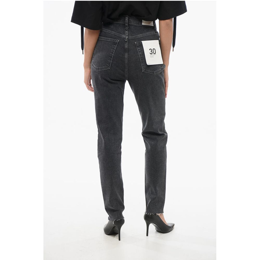 RE/DONE Frayed Hem Dark Wash Skinny Fit Jeans 15cm