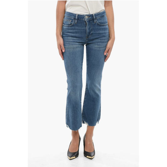 Frame Frayed Hem Cropped Boot Cut Jeans 21cm