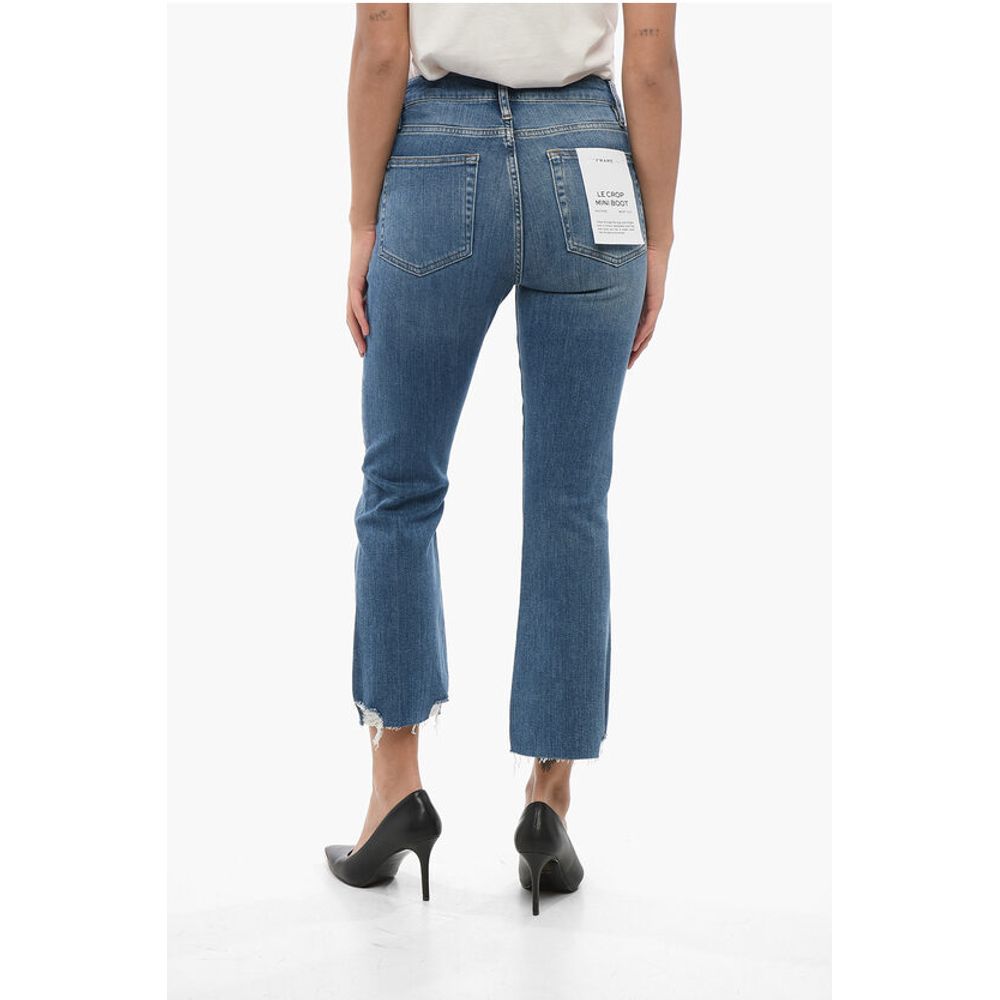 Frame Frayed Hem Cropped Boot Cut Jeans 21cm