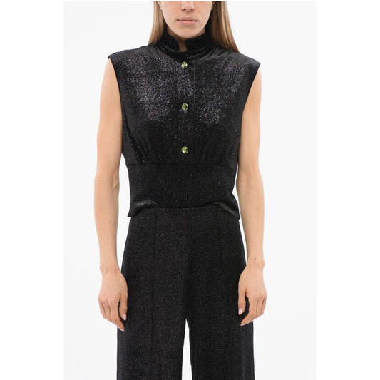 Viktor & Rolf Glittery Velvet Bustier Top