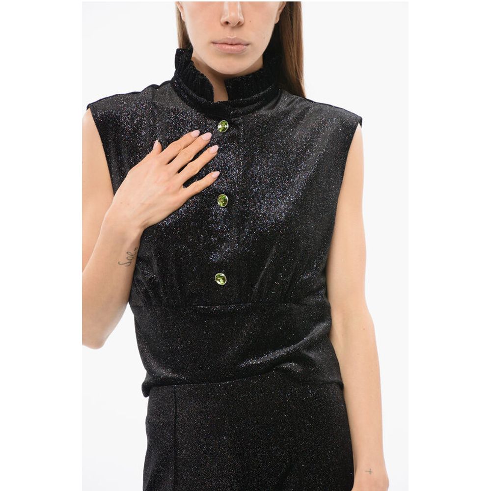 Viktor & Rolf Glittery Velvet Bustier Top