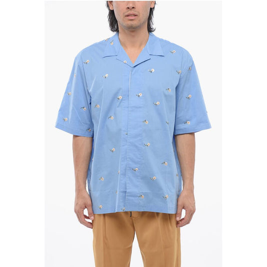 Viktor & Rolf Cotton Blend Bowling Shirt with Sequined Embroideries