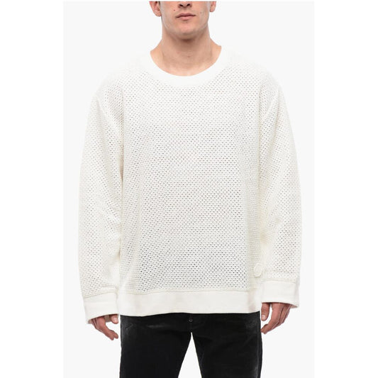 Viktor & Rolf Crew Neck Brushed Cottton Sweatshirt with Crochet Front