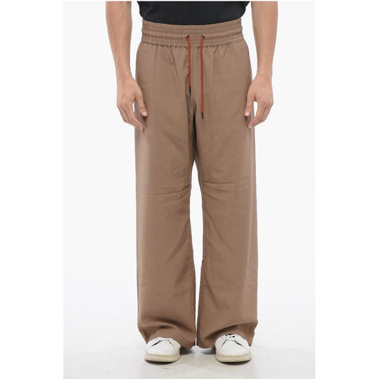 Viktor & Rolf Cotton Blend Wide Leg Pants with Drawstring