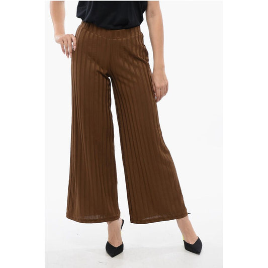 Viktor & Rolf High-Waisted Wide-Fit Ribbed Pants