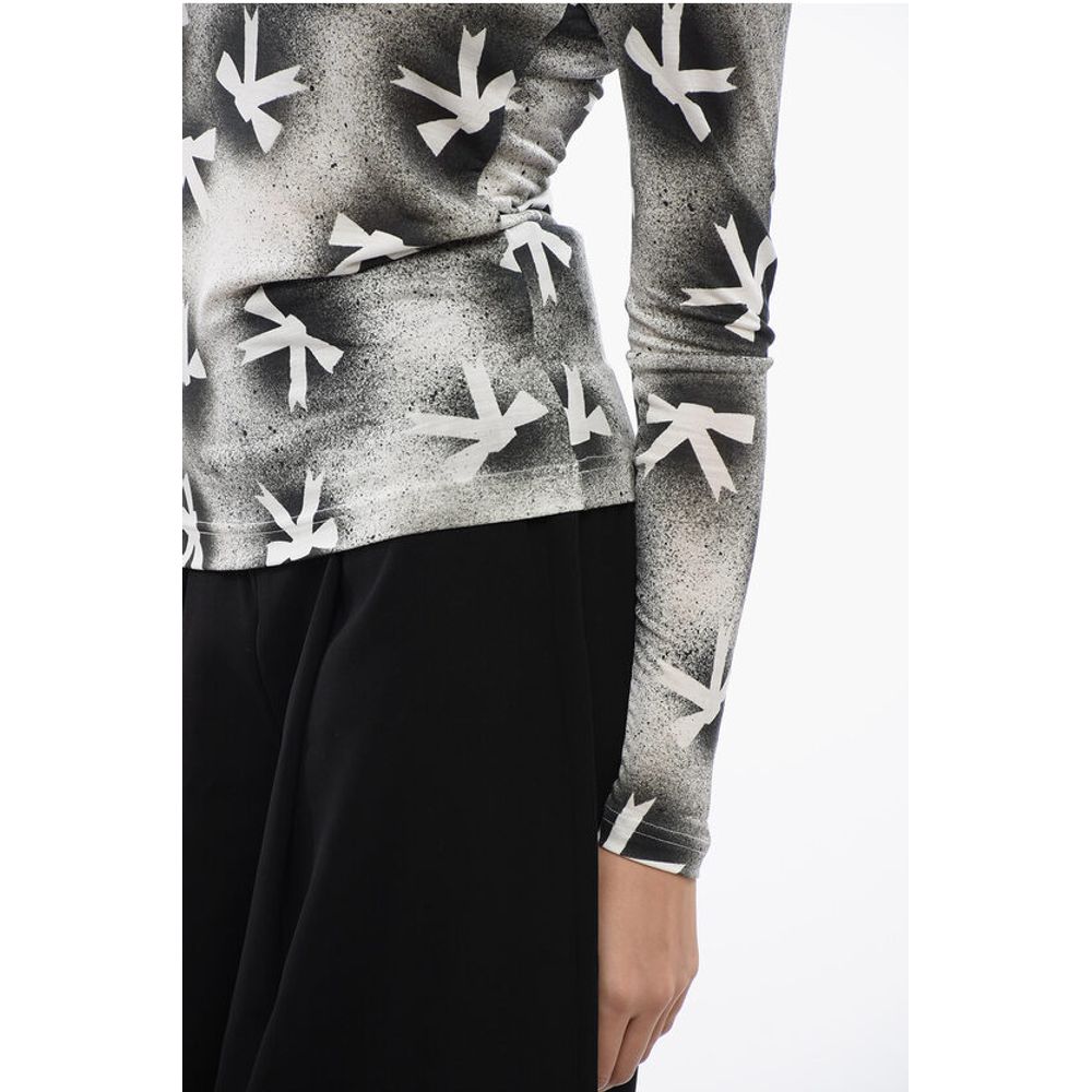 Viktor & Rolf Turtle Neck Long Sleeved Top With Bow Print