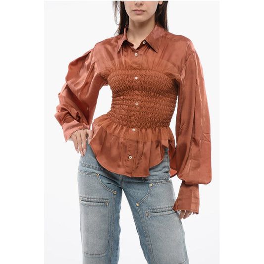 Viktor & Rolf Satin EVENING GATHERINGS Blouse With Ruffles