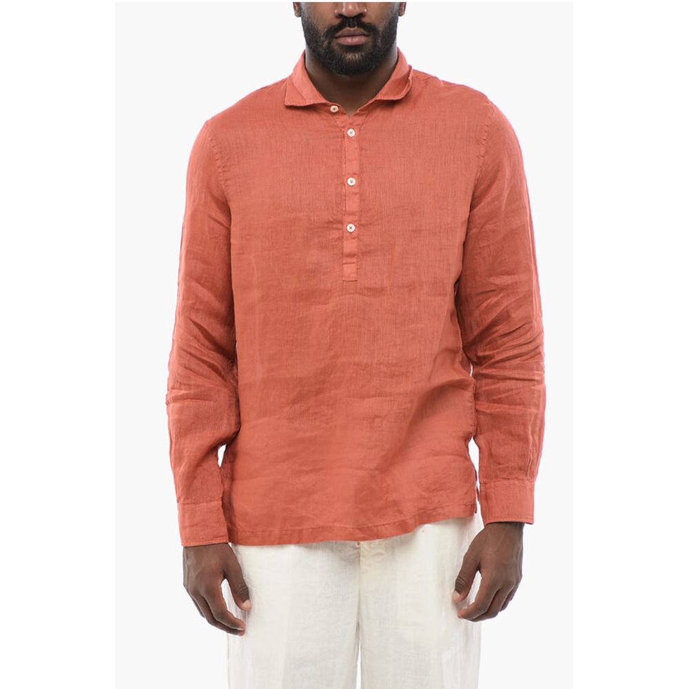 Altea Polo Neckline Linen Shirt