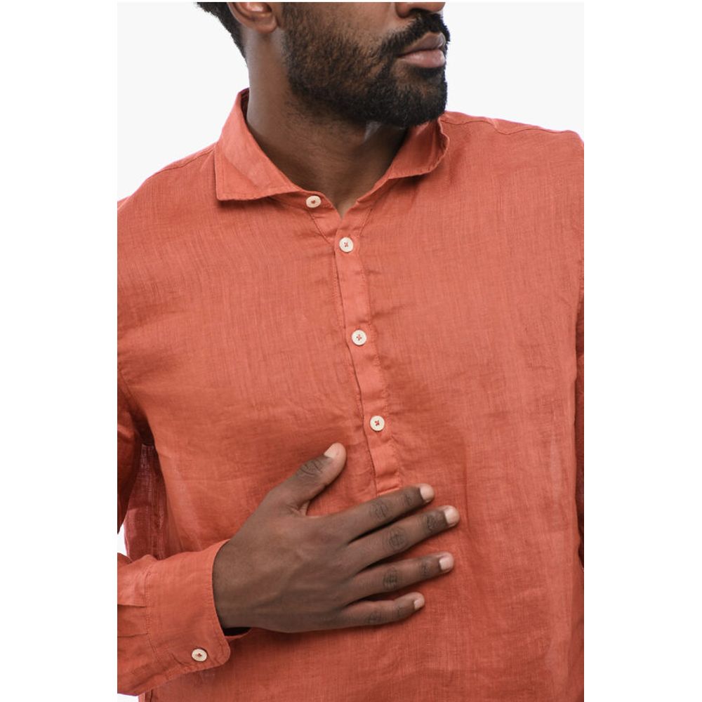 Altea Polo Neckline Linen Shirt